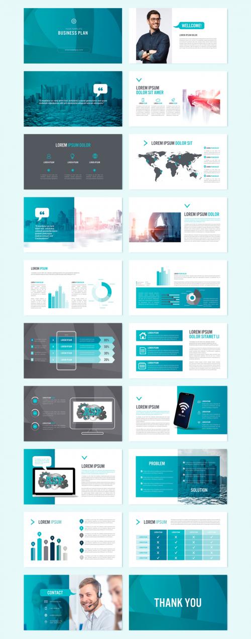 Adobe Stock - Blue Style Business Pitch Deck Layout - 408361395