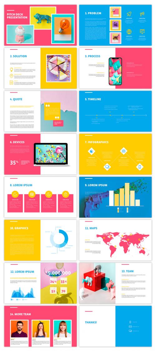 Adobe Stock - Colorful Business Pitch Deck Layout - 408361698