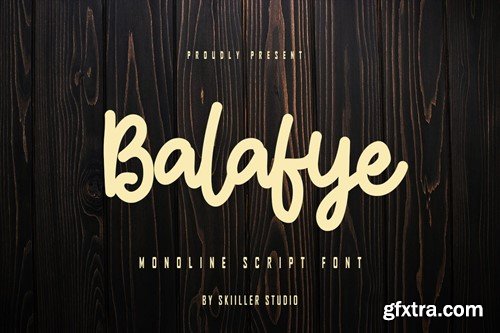 Balafye - monoline script font JF33T44