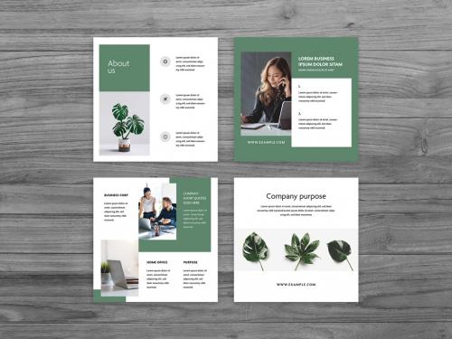 Adobe Stock - Minimalistic Business Layouts with Green Accent - 408854590