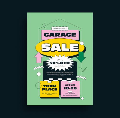 Adobe Stock - Garage Sale Event Flyer Layout - 408857014
