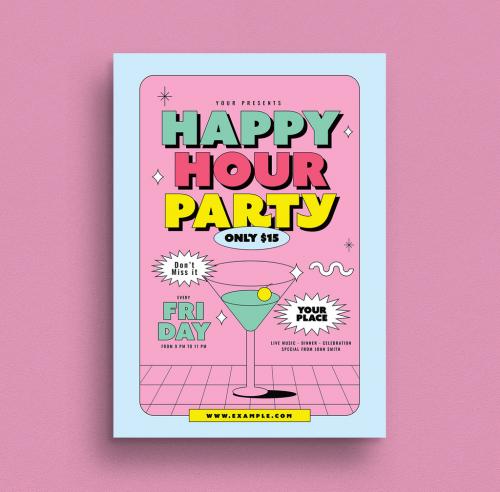 Adobe Stock - Happy Hour Event Flyer Layout - 408857055