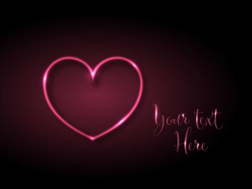 Adobe Stock - Pink Happy Valentines Day Card Layout with Neon Heart - 409295763