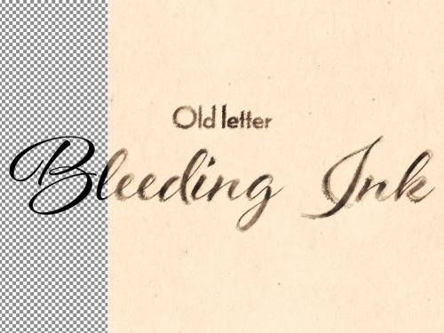 Adobe Stock - Ink Bleed Old Letter Text Effect Mockup - 409942957