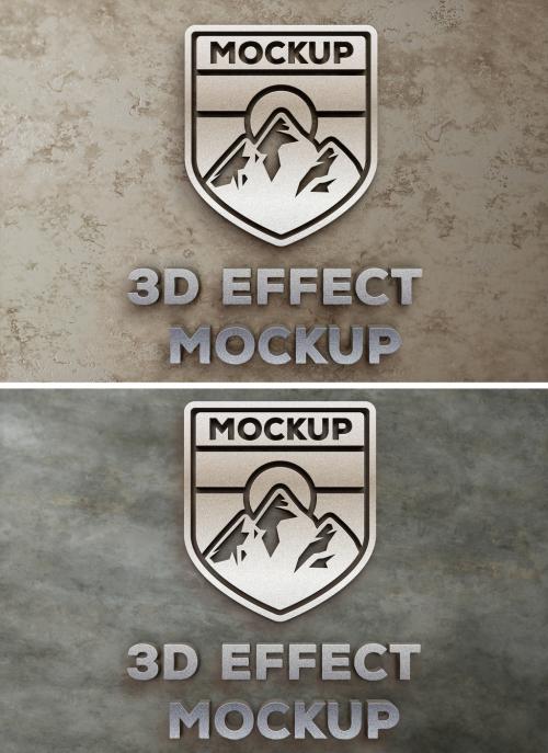 Adobe Stock - 3D Logo Effect Over Stone Walls - 410211277