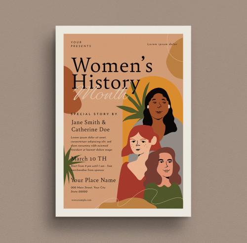 Adobe Stock - Women's History Month Flyer Layout - 410988398