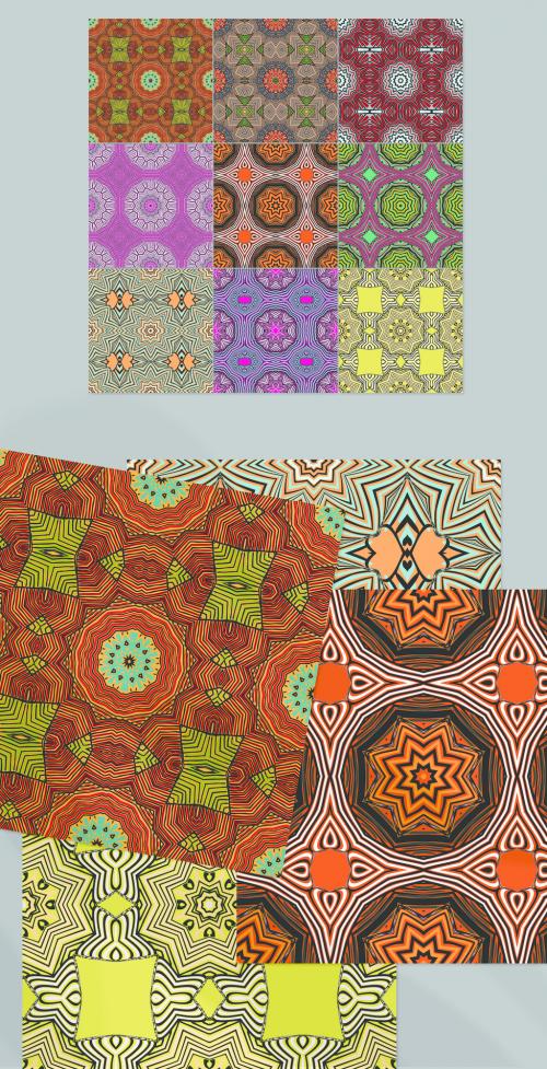 Adobe Stock - Seamless Pattern Collection with Ethic Mandala Motif - 411070056