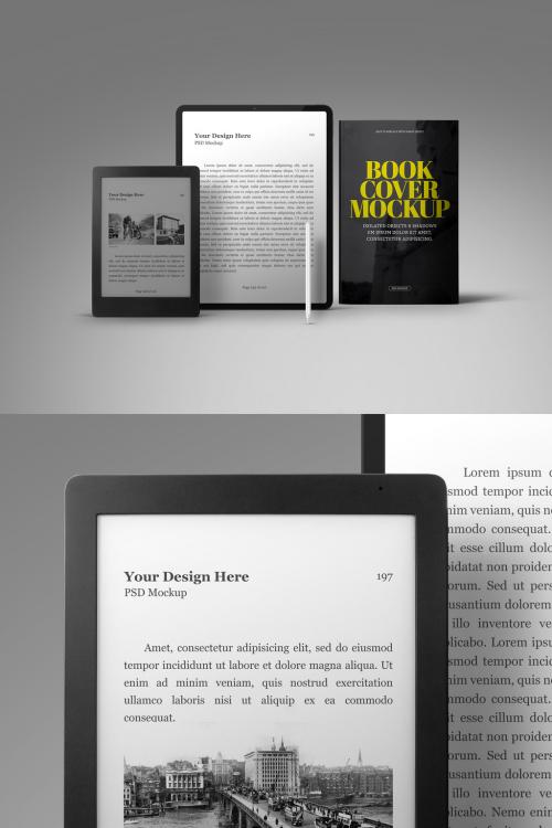 Adobe Stock - E-Book Reader Mockup Tablet Pro 12.9