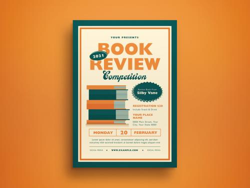Adobe Stock - Book Review Competition Flyer Layout - 412944818