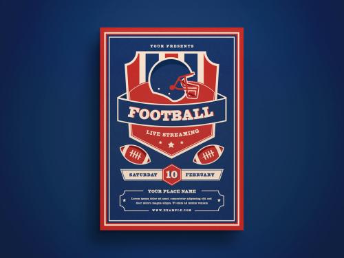 Adobe Stock - Football Live Streaming Flyer Layout - 412945000