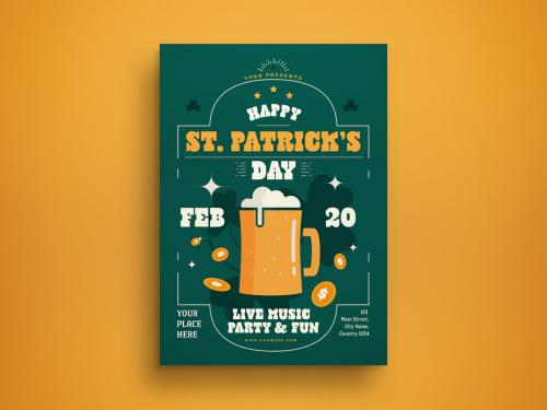 Adobe Stock - St Patrick Day Flyer Layout - 412945226