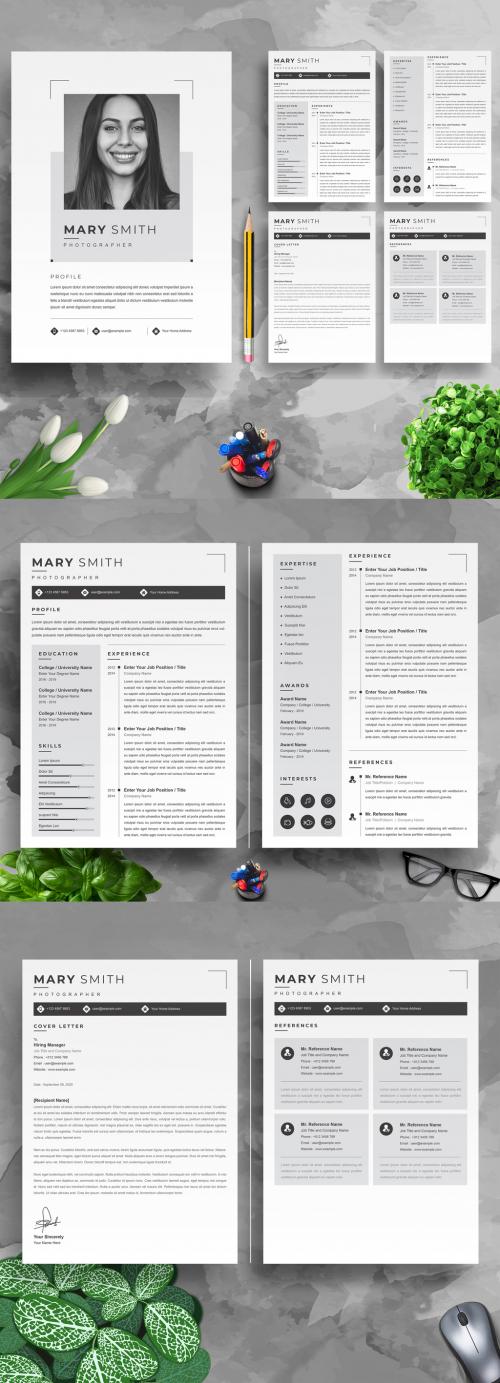 Adobe Stock - Professional Resume Layout with Cover Letter - 414498608