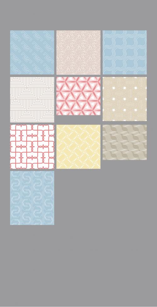 Adobe Stock - Pastel Colored Simple Geometric Seamless Pattern Collection - 414765288