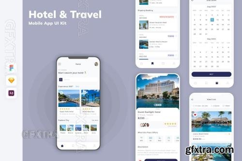 Hotel & Travel Mobile App UI Kit YPZF7QE