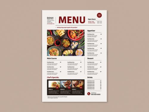 Adobe Stock - Newspaper Style Food Menu - 415228860