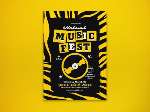 Adobe Stock - Virtual Music Fest Flyer Layout - 415253680