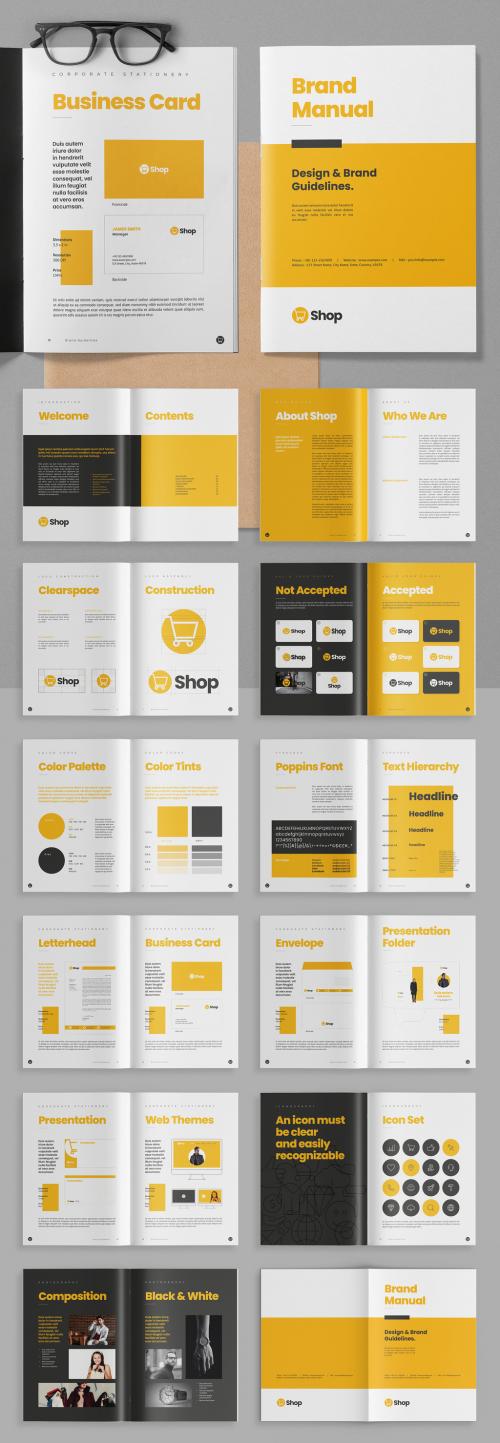Adobe Stock - Brand Manual Layout with Yellow Accents - 415262969