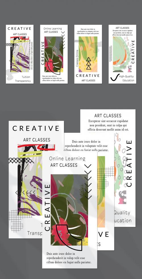 Adobe Stock - Flyer Layout with Black Shapes and Bright Abstract Rectangle on White - 415858655