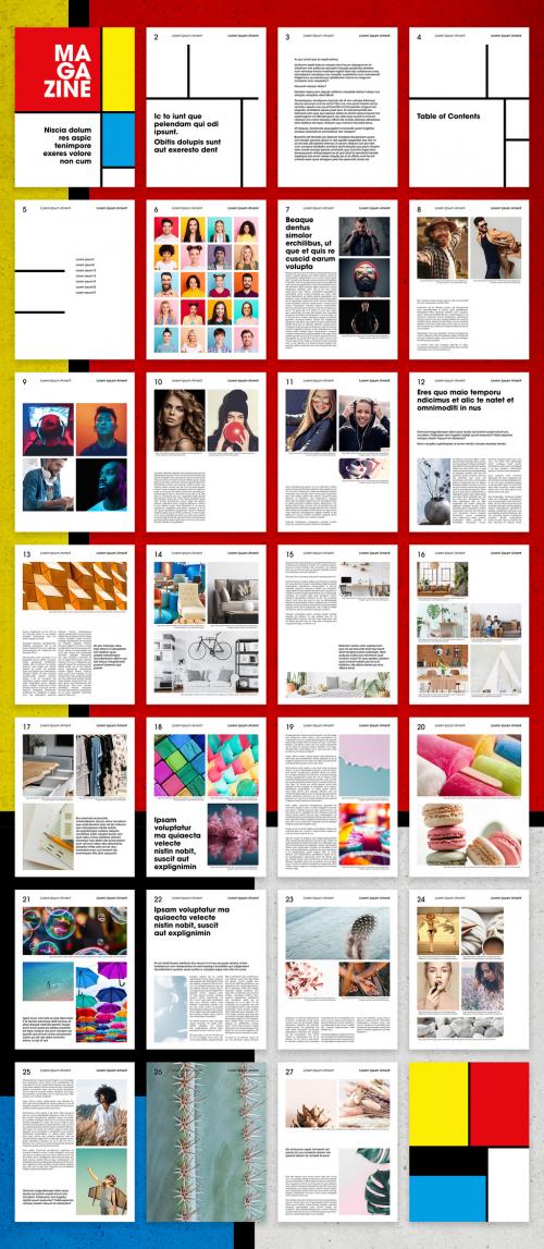 Adobe Stock - Retro Bauhaus School Digital Magazine Layout - 416606320
