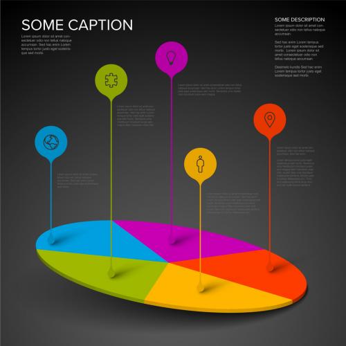 Adobe Stock - Pie Chart Infographic Layout with Droplet Pointers - 416805210