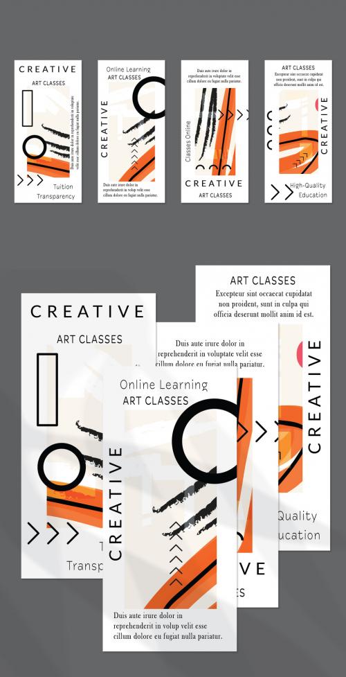 Adobe Stock - Flyer Layout with Black Shapes and Bright Abstract Rectangle on White - 417454970
