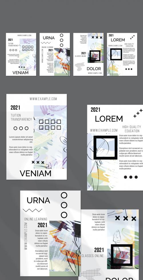 Adobe Stock - Flyer Layout with Geometric Shapes and Abstract Bright Rectangle on White - 417458730