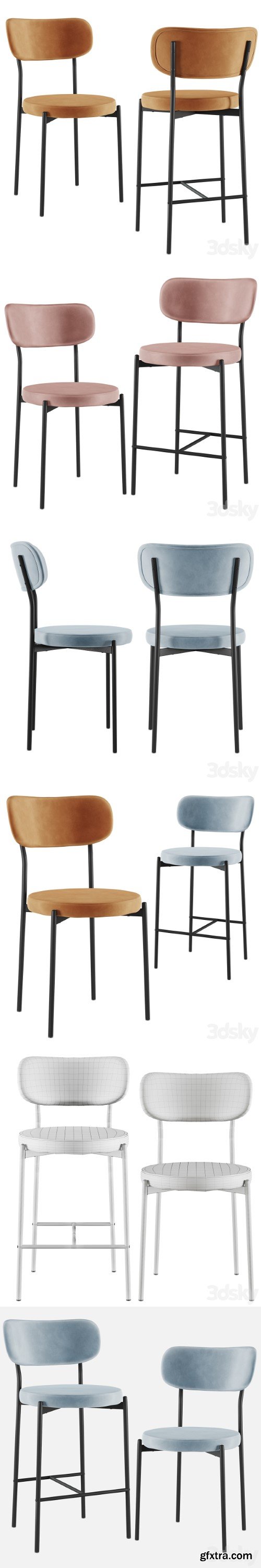 Chair&Bar stool Barbara black legs SG