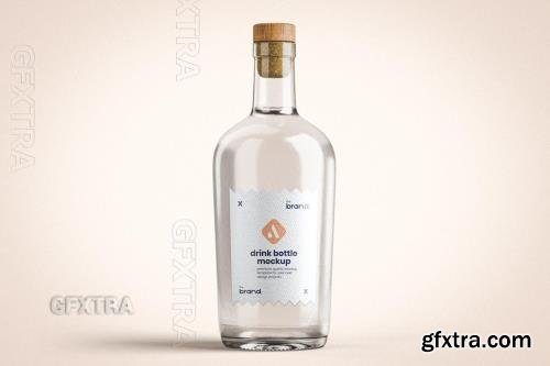 Glass Drink Bottle Mockup HYVFFHX