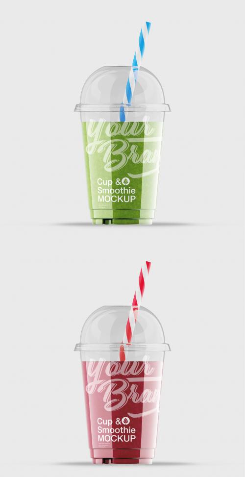 Adobe Stock - Smoothie Cup with Straw Mockup - 417930792