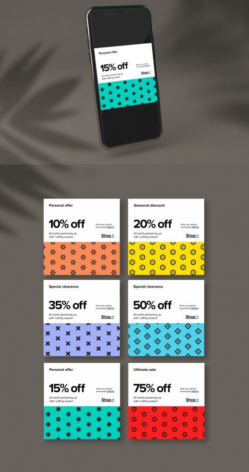 Adobe Stock - Abstract Patterned Social Media Banners - 418160908