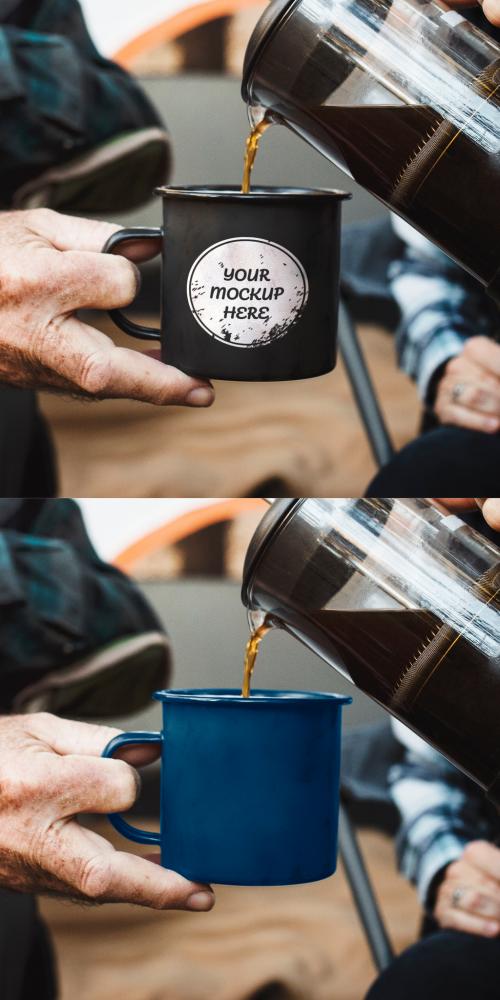 Adobe Stock - Coffee Mug Mockup by the Campsite - 418419084