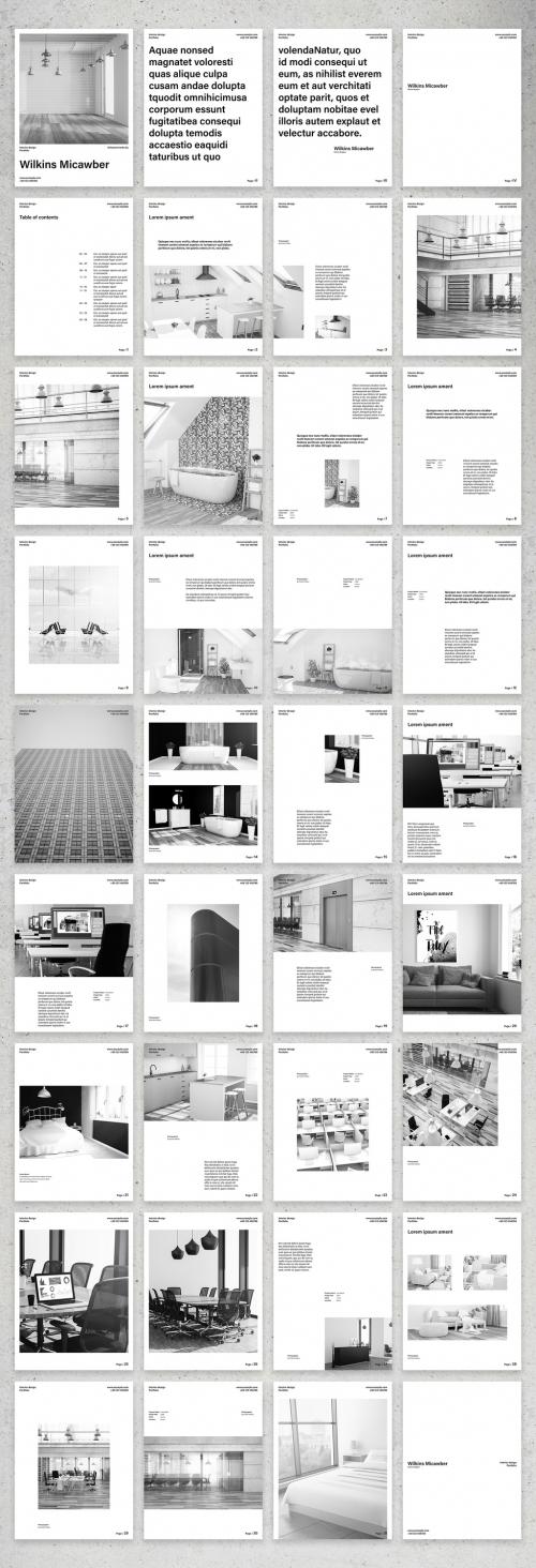 Adobe Stock - Black and White Digital Portfolio Layout - 419244376