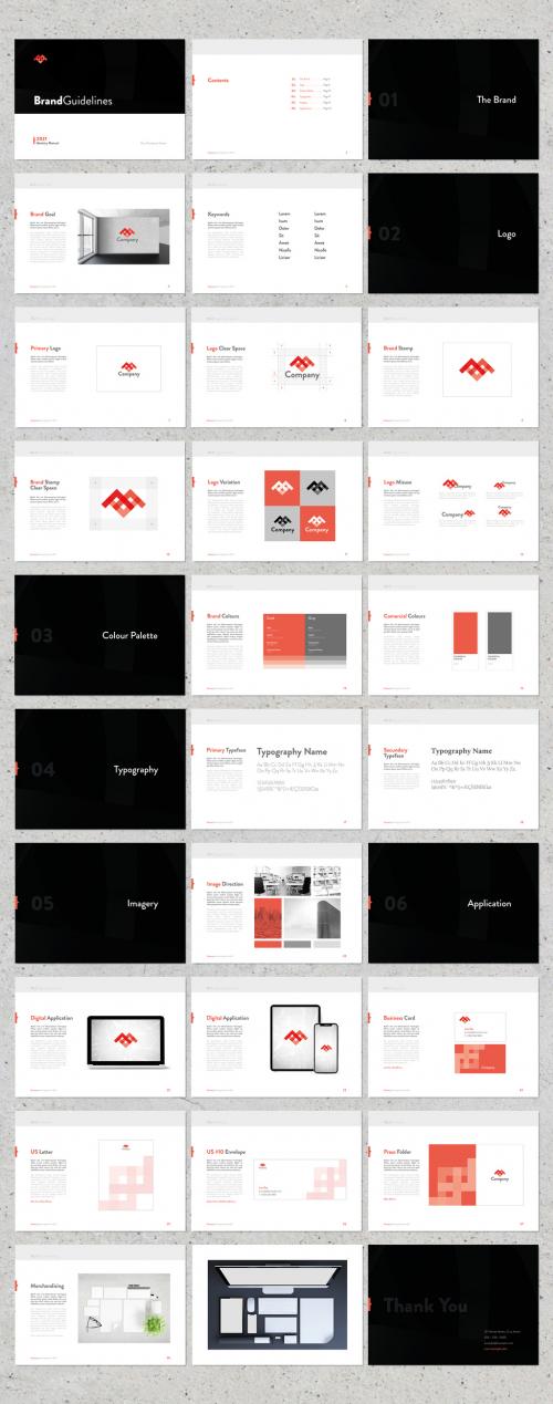 Adobe Stock - Brand Guidelines Black and Red Layout - 419244488