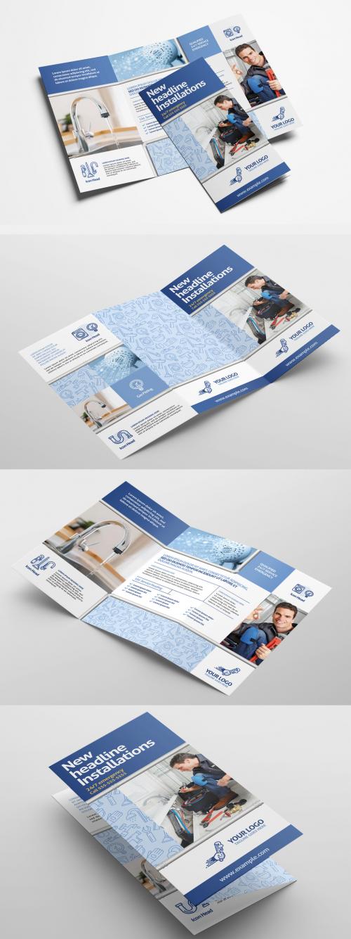 Adobe Stock - Trifold Plumbing Services Flyer Templates Pack - 419453574