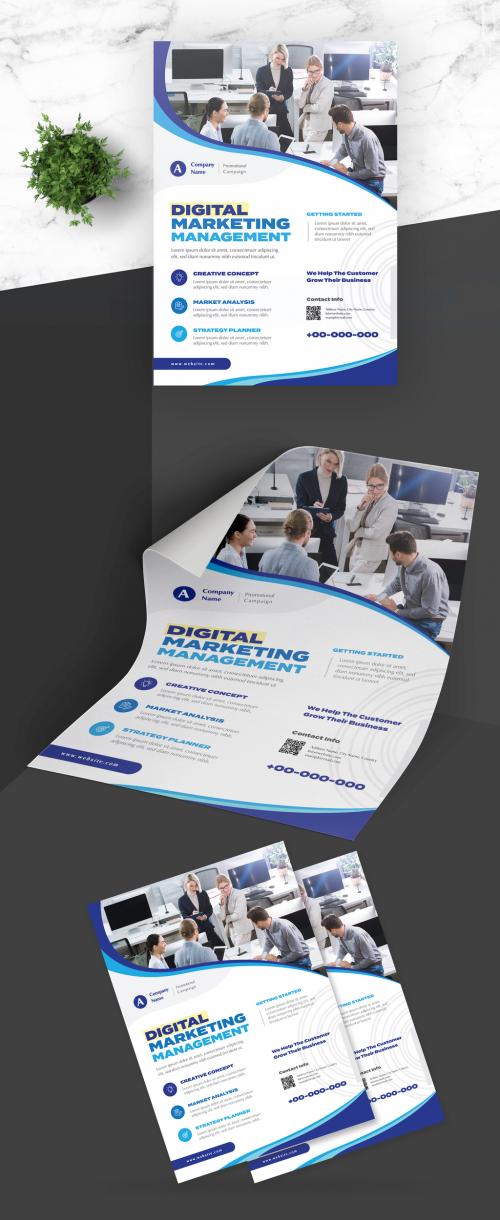 Adobe Stock - Marketing Flyer with Blue Accent - 419468927