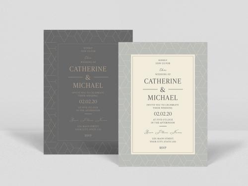 Adobe Stock - Geometric Wedding Invitation Layout - 419471330