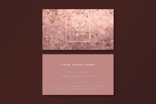 Adobe Stock - Pink Marble Textured Business Card Layout - 419486143