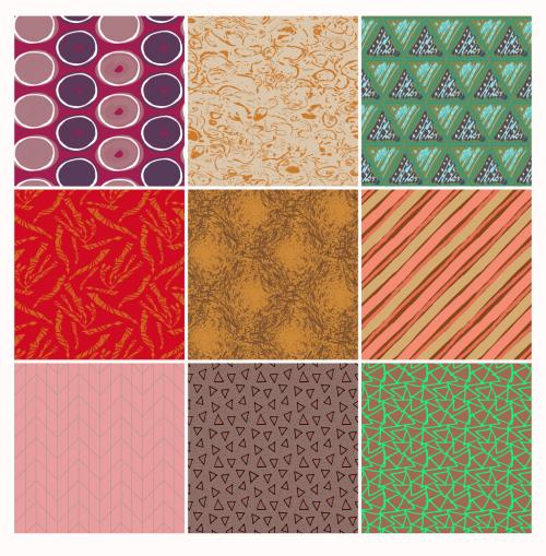 Adobe Stock - Seamless Pattern Set with Hand Drawn Floral Elements - 419491703