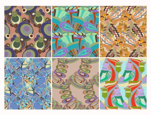 Adobe Stock - Set of Abstract Seamless Patterns with Cubism Art Elements and Graffiti Wall Style - 419492465