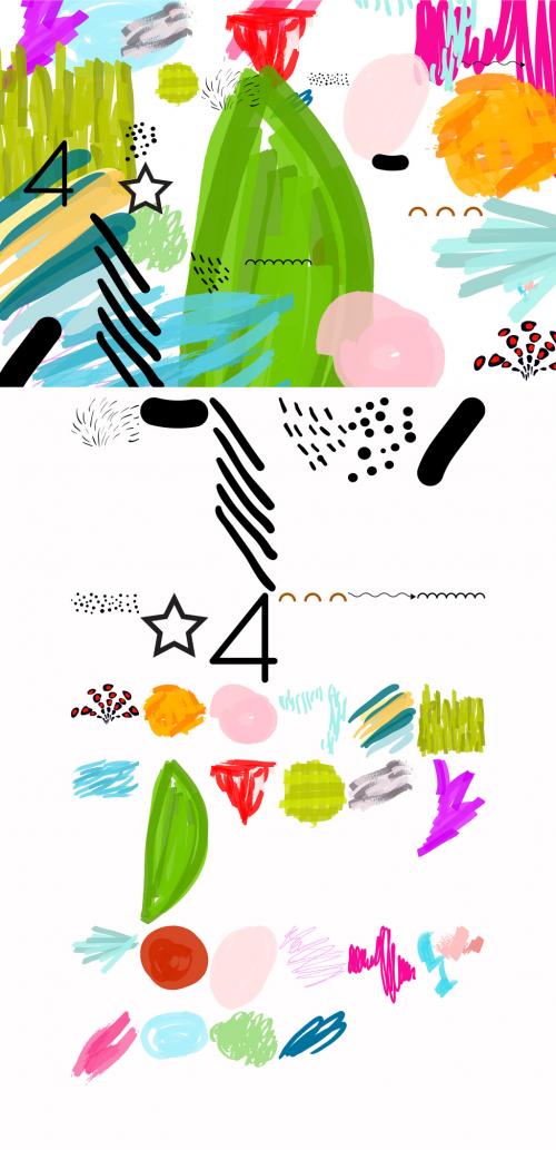 Adobe Stock - Set of Artistic Hand Drawn Scribbles with Marker and Ink - 419492507