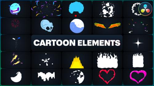 Videohive - Cartoon Elements for DaVinci Resolve - 50588908