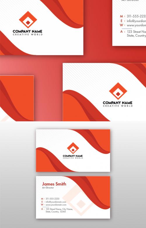 Adobe Stock - Business Cards in Orange and White - 419946485
