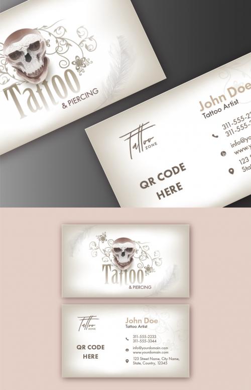 Adobe Stock - Tattoo and Piercing Professional Business Card Set - 419946557