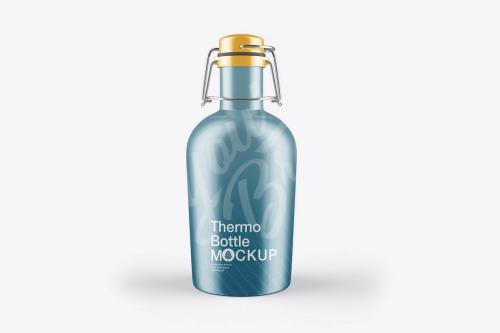 Metallic Thermo Bottle Mockup
