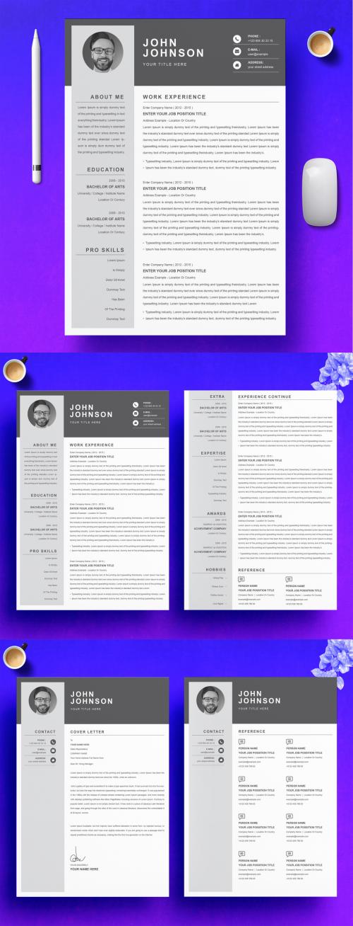 Adobe Stock - Digital Resume Cover Letter Layout - 421626738