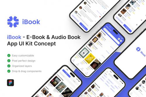 iBook - E-Book - Audio Book App UI Kit
