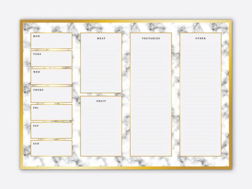 Adobe Stock - Meal Planner with Marble Detail - 422398481