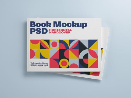 Adobe Stock - Horizontal Book Hardcover Mockup - 422648855