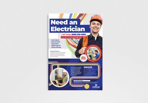 Adobe Stock - Electrician Service Poster Layout - 422829255