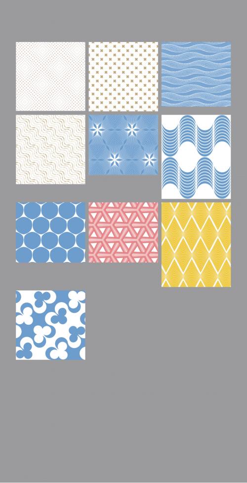 Adobe Stock - Pastel Colored Simple Geometric Seamless Pattern Collection - 422844097
